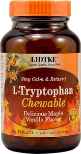 Lidtke L-Triptofano: tabletas masticables para apoyar estado de ánimo y sueño normal.