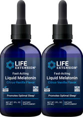 Life Extension Melatonina líquida cítrico-vainilla, dos frascos, apoyo posible para un descanso cómodo