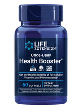 Life Extension Once-Daily Health Booster, botella visible para apoyo nutricional diario.