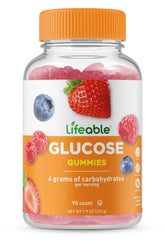Lifeable Glucose Gummies con sabor mezcla de frutas, snack delicioso para cualquier momento.