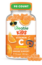 Lifeable gomitas vitamina C para niños, sabor naranja, apoyo al sistema inmune.