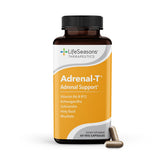 LifeSeasons Adrenal-T: botella mostrando consumo diario para apoyo frente al estrés