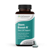 LifeSeasons Stem Boost-R botella: posible apoyo a la salud celular gracias a antioxidantes.
