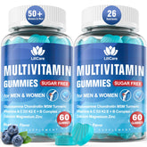 Gomitas multivitamínicas Lilicare en botella para energía diaria y bienestar.