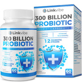 Linkvibe Probiotico 300 mil millones CFU en bote para equilibrio diario