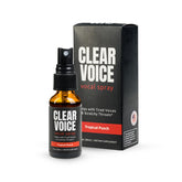 LIQUIDHEALTH Clear Voice, botella-atomizador visible, ayuda a mantener la garganta hidratada durante la práctica.
