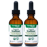 LIQUIDHEALTH yodo naciente en botella, apoyo inmune potencial y bienestar diario.