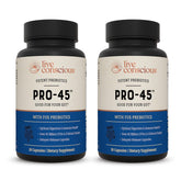 Live Conscious PRO45: botella con etiqueta clara para revisar beneficios.