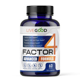 LIVEGOOD Factor 4, botella en acción, aporta omega-3 para bienestar.