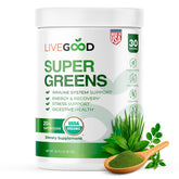 LIVEGOOD Verdes Orgánicos Polvo verde para energía diaria y bienestar.