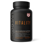 LiveGOOD Vitalidad para Hombres, botella de cápsulas para energía diaria y bienestar.