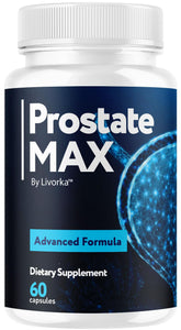 Livorka ProstateMax cápsulas en frasco para apoyo diario.