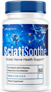 Livorka Sciatisoothe: botella con cápsulas para apoyo al bienestar diario.