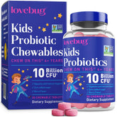LoveBug gomitas para niños, sabor a bayas, apoyo diario a la salud intestinal.