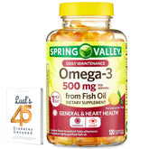 LUAL Omega-3 Spring Valley: cápsulas blandas para uso diario y fácil consumo.