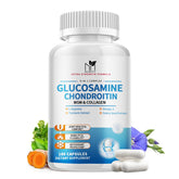 MABEFY glucosamina condroitina MSM cápsulas: botella visible, posible apoyo a la movilidad diaria.