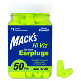 Mack's protector auditivo en color amarillo-verde fluorescente para localización rápida