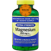 Magnesio Oxide 400 mg en botella para huesos y músculos saludables