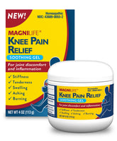 MagniLife Gel para rodilla, bote de 4 oz, alivio suave para molestias diarias.