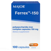 MAJOR Ferrex-150 cápsulas de hierro, apoyo para niveles de energía diarios.