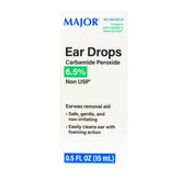 MAJOR gotas para el oído ablandan cerumen para una limpieza suave.