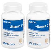 MAJOR Vitamin C 250 mg en bote 2 pack para ingesta diaria