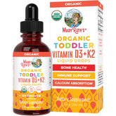 MaryRuth's Vitamina D3+K2 en gotas para niños, apoyo óseo diario.