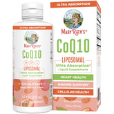 MARYRUTH'S CoQ10 liposomal, botella frontal, favorece la energía diaria.