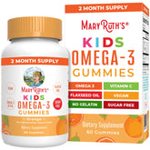 MaryRuth's Organics gomitas omega-3 vegan para niños, envase práctico y masticación fácil.
