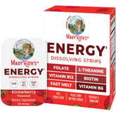 MaryRuth's tiras energéticas sabor fresa, energía rápida y conveniente.