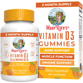MaryRuth's Vitamina D3 gomitas de naranja para apoyo diario de huesos.
