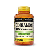 Cápsulas Mason Natural Canela con etiqueta visible, posible apoyo a la circulación diaria