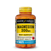 Mason Natural magnesio 200 mg tableta, apoyo a la función muscular.