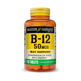 Mason Natural Vitamina B12 50 mcg con calcio en tabletas para energía diaria