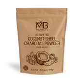 MB Herbals polvo carbón activado coco 100 g frente, ideal para mascarillas faciales.