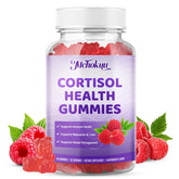 Gomitas Mchokuu cortisol sabor frambuesa en envase, fácil consumo diario.