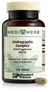 Mediherb Andrographis Complex, botella de 120 tabletas, para apoyar el sistema inmune.