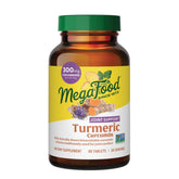 MegaFood curcumina frasco frontal mostrando el producto para uso diario