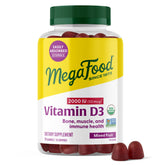 Gomitas MegaFood D3 de sabor fruta mixta en frasco; apoyo inmunitario diario