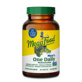MegaFood multivitaminas para hombres en botella, apoyo diario de energía y metabolismo.