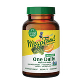 MegaFood One Daily sin Hierro, tableta frente a fondo claro, nutrición diaria con comida real