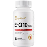 MegaGold E-Q10 Sol: botella con vertido, posible impulso de energía diaria.