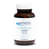 Envase de Metabolic Maintenance CoQ10 100 mg, apoyo para energía diaria.