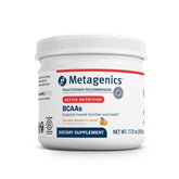 Metagenics BCAAs polvo naranja mango en bote para recuperación muscular
