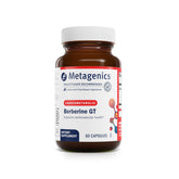 Metagenics Berberine GT: botella de cápsulas para metabolismo de carbohidratos.