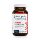 Metagenics Cardiolux HDL, botella frontal, apoyo diario para la salud cardiovascular.