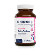 Metagenics EstroFactors: botella frontal, apoyo a la salud hormonal femenina.