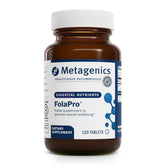 Metagenics FolaPro botella frente: posible apoyo a la metilación y salud celular.