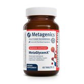 Botella de Metagenics MetaGlycemX para apoyar el metabolismo de carbohidratos