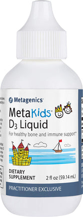 Metagenics MetaKids D3 en gotero para huesos sanos y dientes fuertes en niños